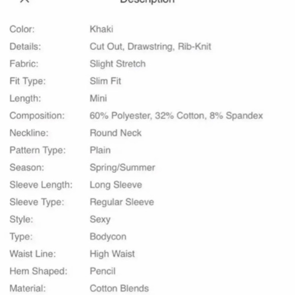 LONG SLEEVE RIBBED PEEKABOO DRAWSTRING BODY-CON DRESS - Picture 6 of 7